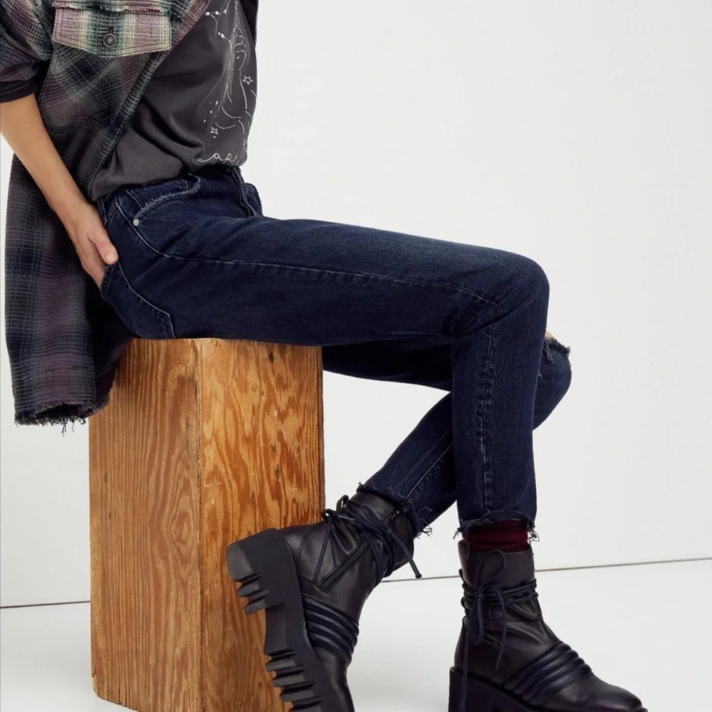 Free People Tori Padded Moto Boots - Black - Picture 10 of 13